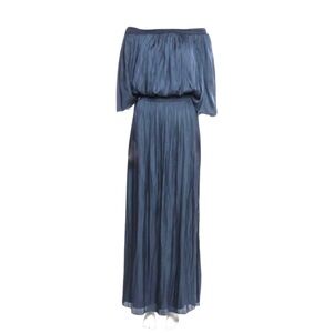 🌚EUC🌚 Halston Heritage Maxi Satin Off-Shoulder Dress in Midnight, Size XS
